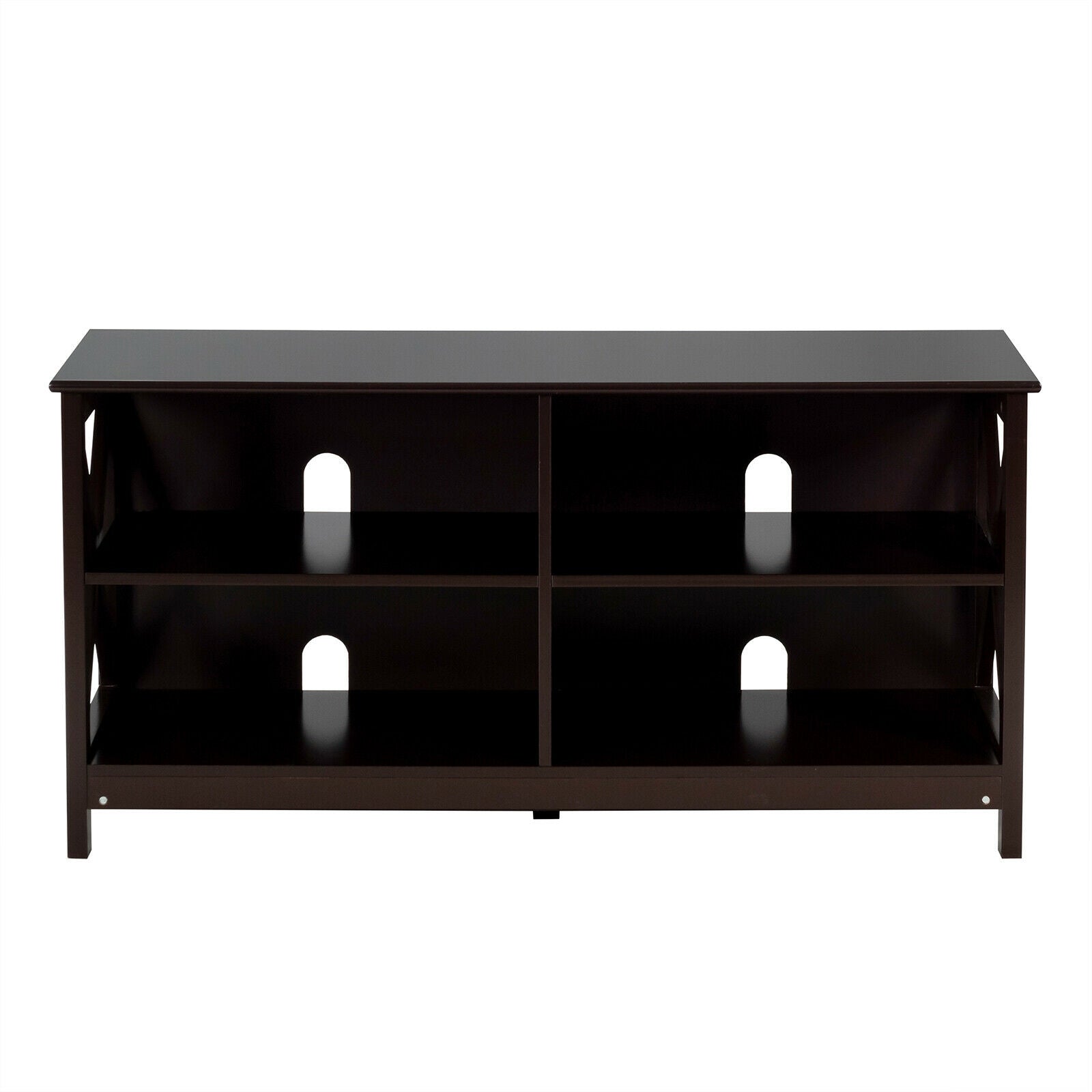 Wooden TV Stand Entertainment Media Center-Brown