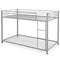 Low Profile Twin Over Twin Metal Bunk Bed with Full-length Guardrails-Silver