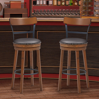 Set of 2 30.5 Inch Swivel Pub Height Bar Stool 