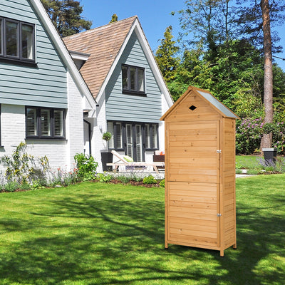 Wooden Outdoor Lockable Garden Tool StorageÂ 