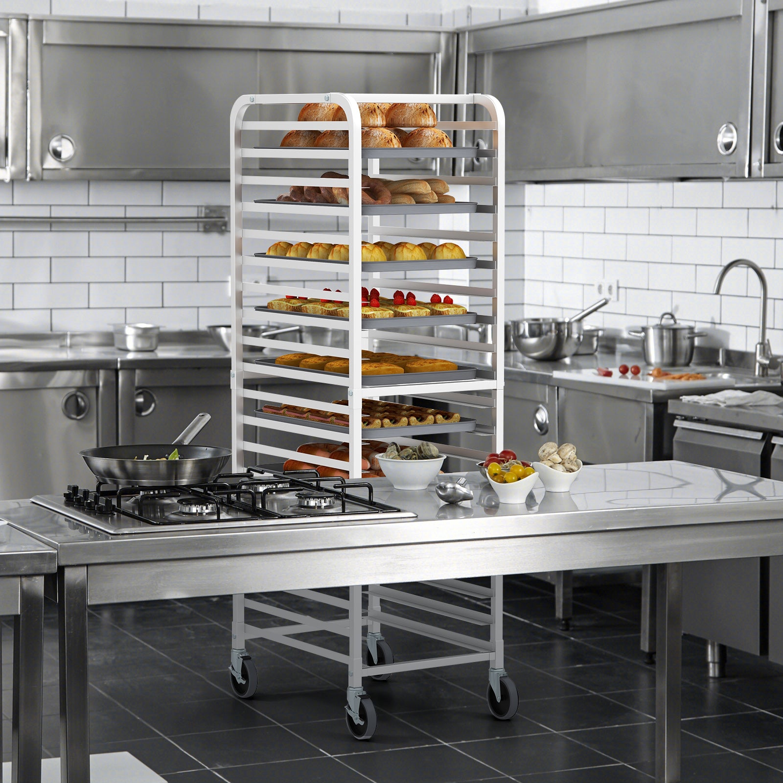 26 x 20 x 70 Inch 20 Sheet Aluminum Pan Rolling Bakery RackÂ 