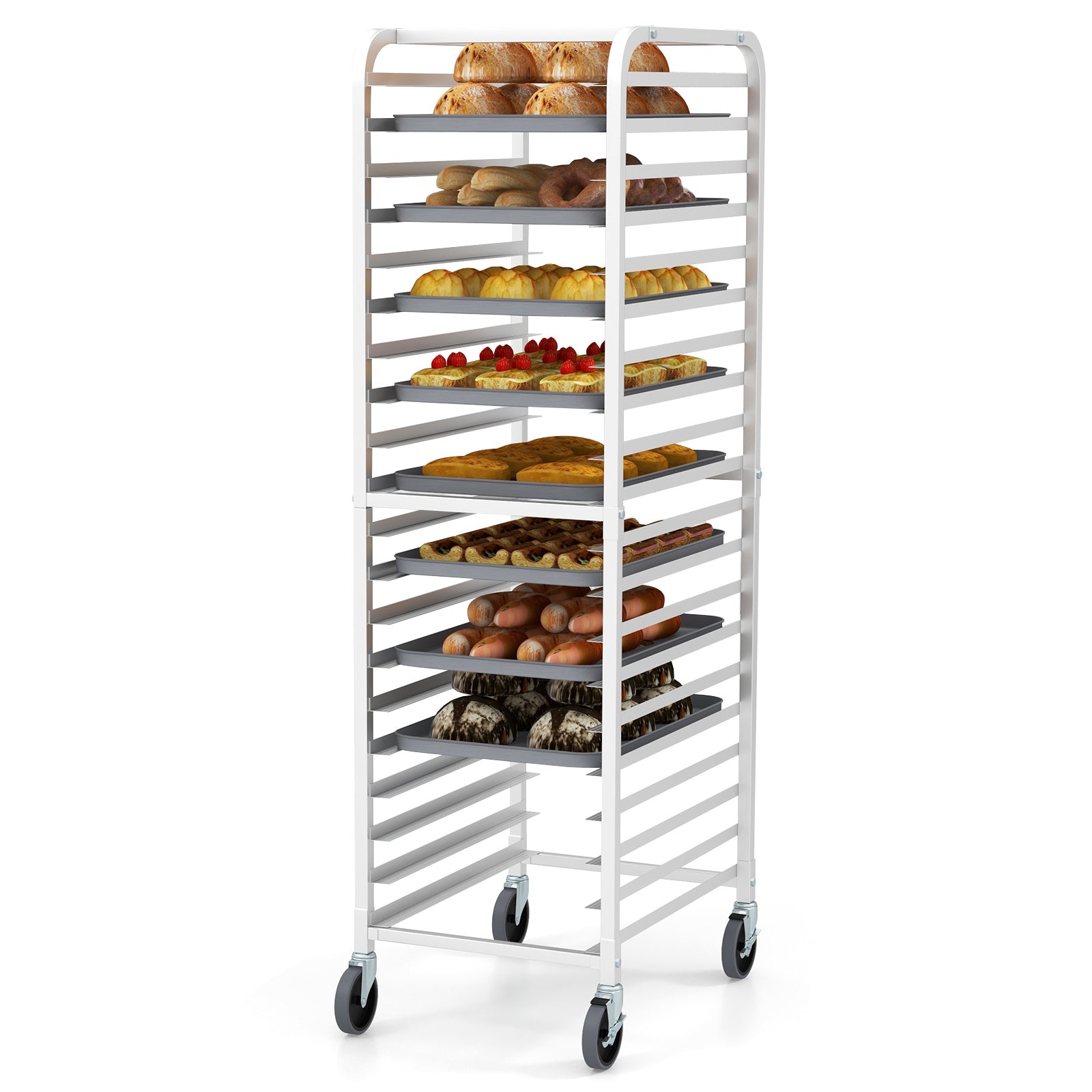 26 x 20 x 70 Inch 20 Sheet Aluminum Pan Rolling Bakery RackÂ 