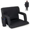 Stadium Seat for Bleachers with Back Support 6 Adjustable Positions-Black