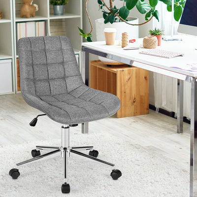 Fabric Adjustable Mid-Back Armless Office Swivel ChairÂ 