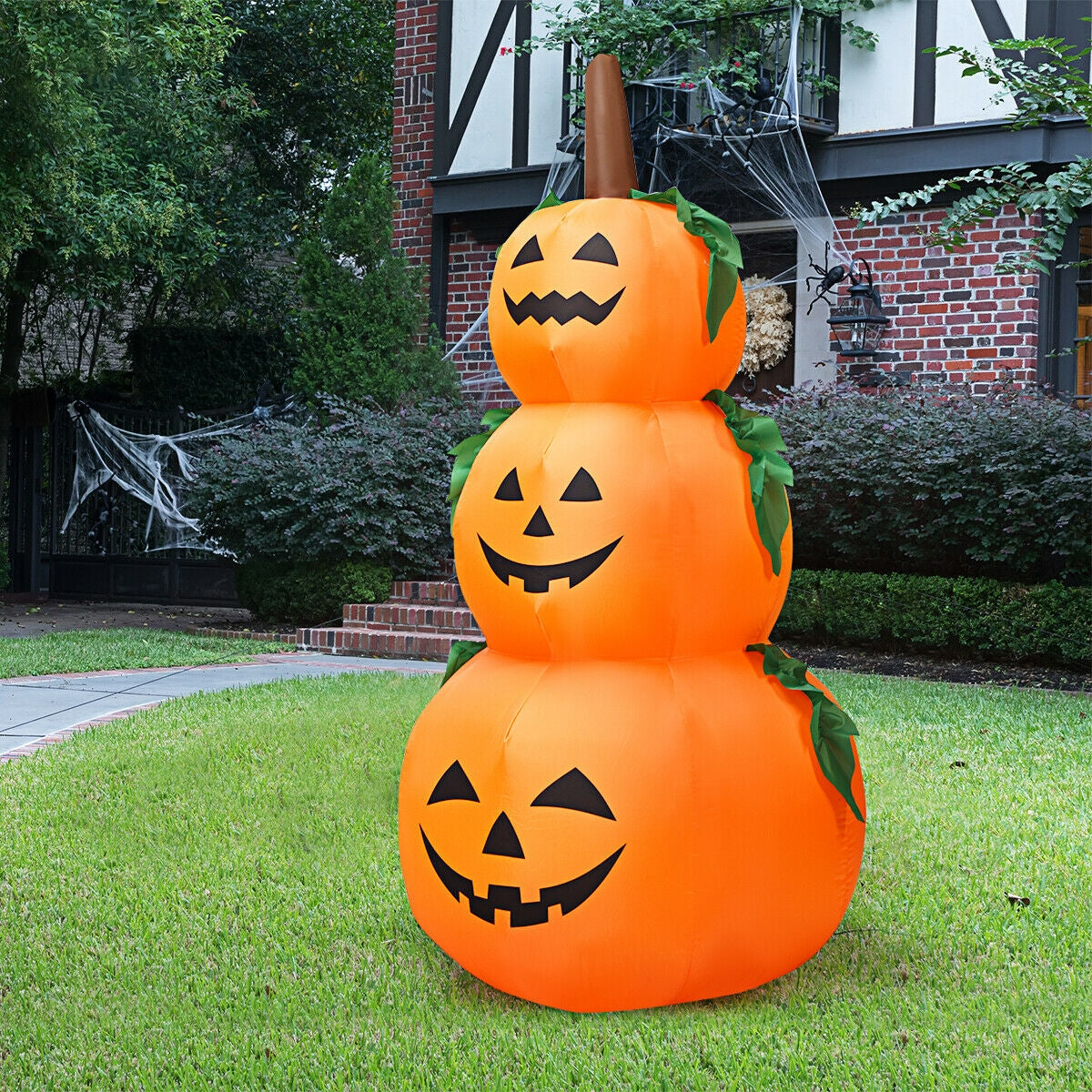 6 Feet Halloween Inflatable Stacked Pumpkins 