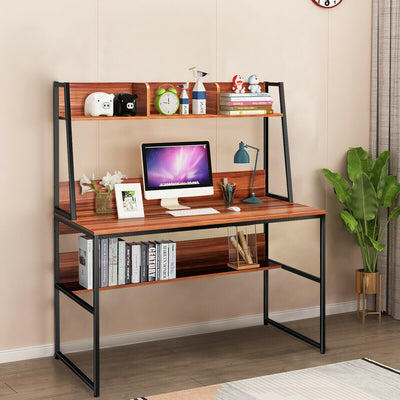 47-Inch Computer Desk Writing Study Table Workstation-BrownÂ 