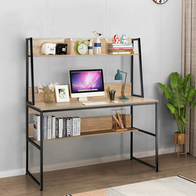 47-Inch Computer Desk Writing Study Table Workstation-NaturalÂ 