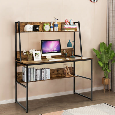 47-Inch Computer Desk Writing Study Table Workstation-Rustic BrownÂ 