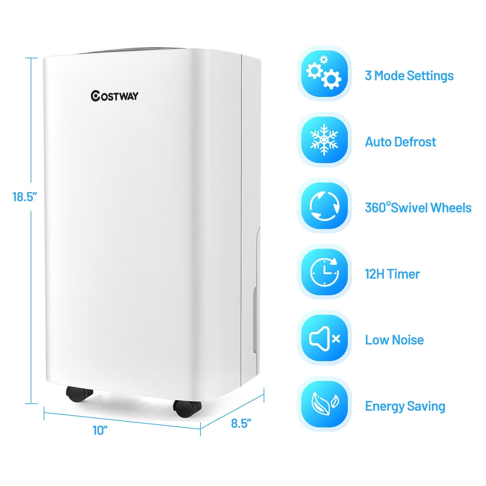 24 Pints 1500 Sq. Ft Portable Dehumidifier For Medium To Large Spaces