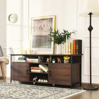 58 Inch Wood TV Stand Entertainment Media Center Console with Storage CabinetÂ 