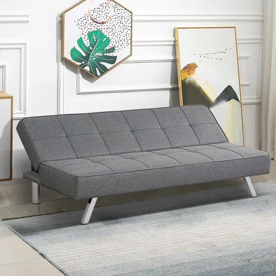 3-Seat Convertible Sofa Bed with High-Density Sponge for Living Room 