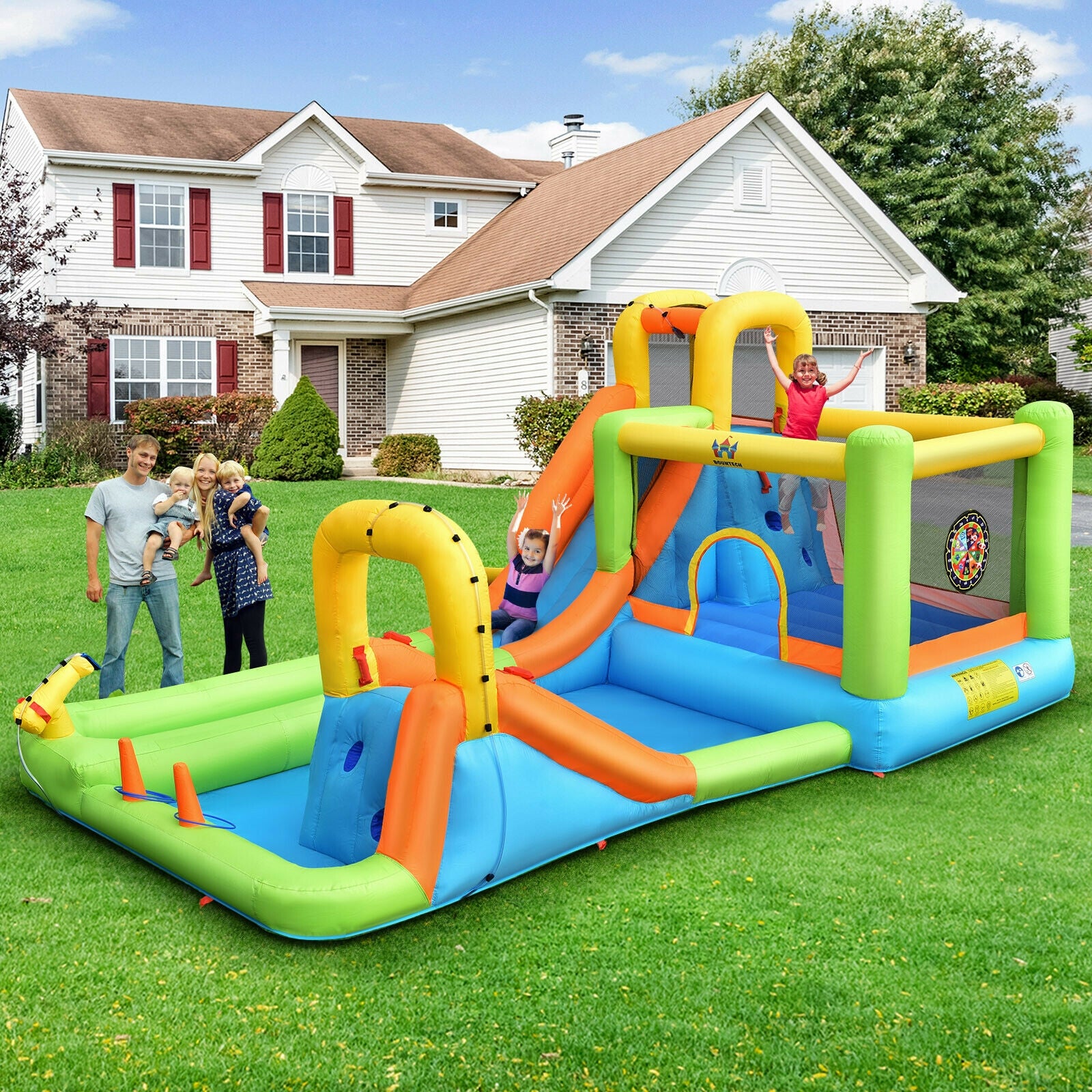 8 in 1 Inflatable Water Slide Park Bounce House Without Blower