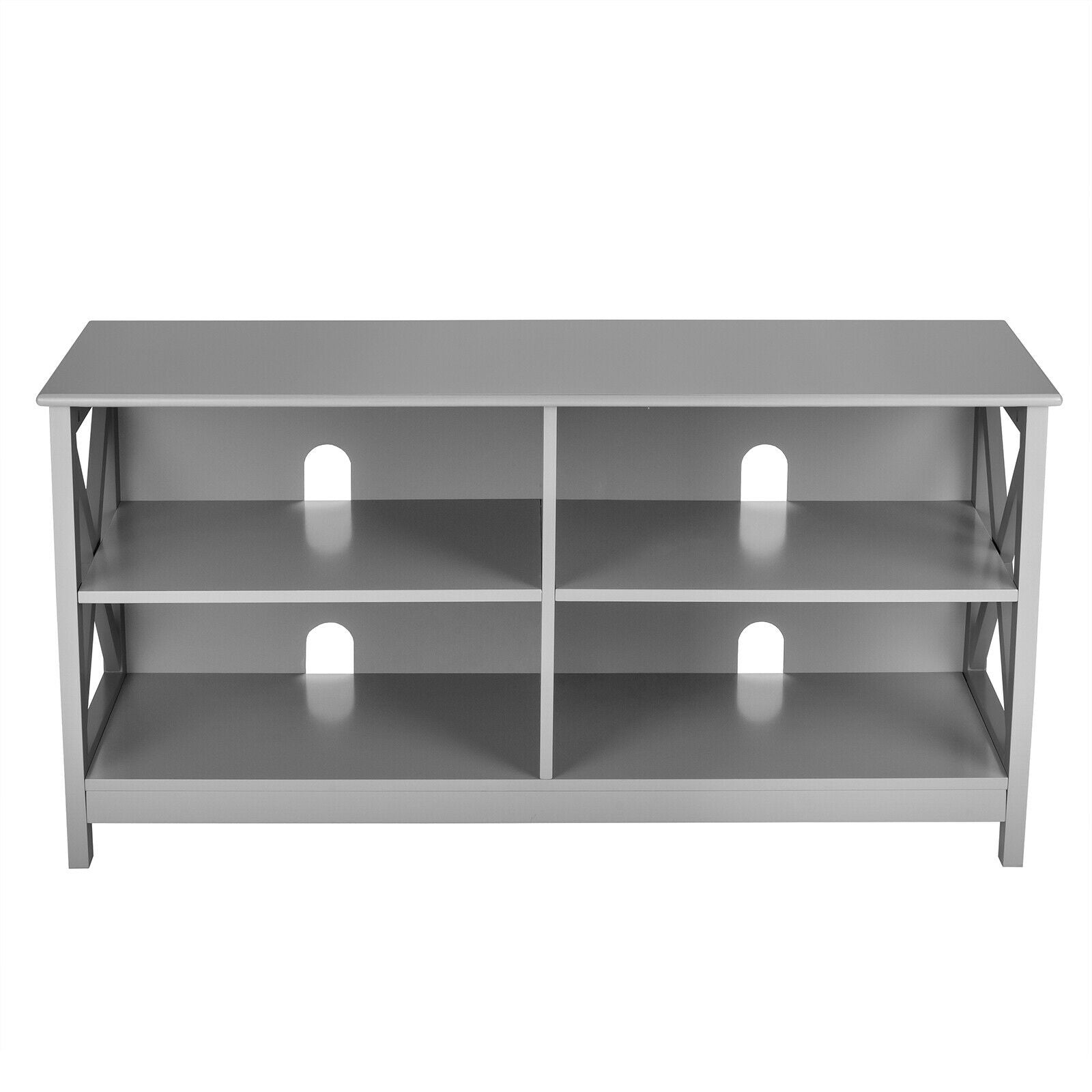 Wooden TV Stand Entertainment Media Center-Gray