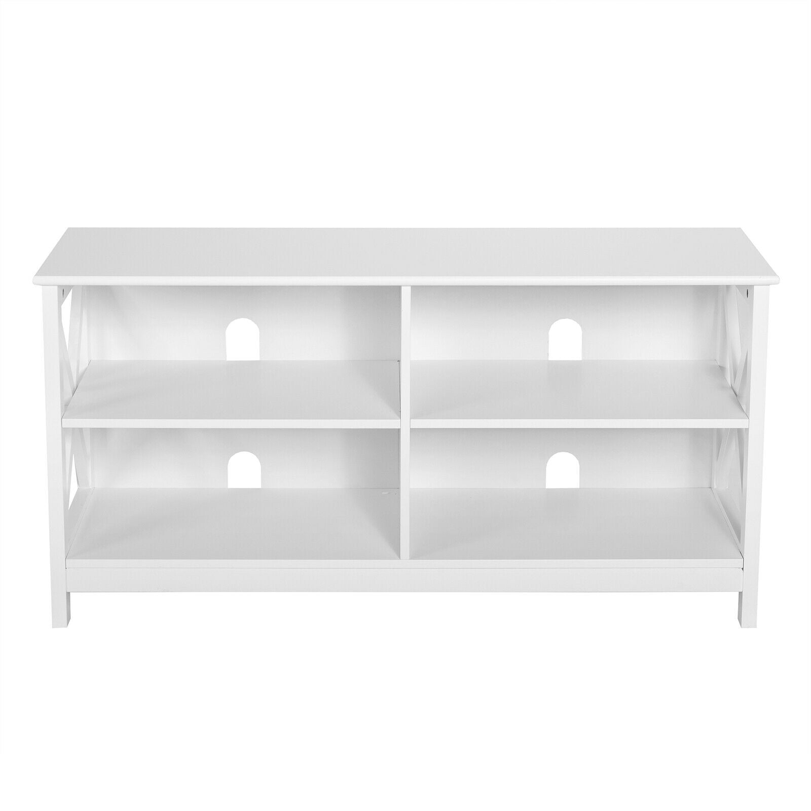 Wooden TV Stand Entertainment Media Center-White