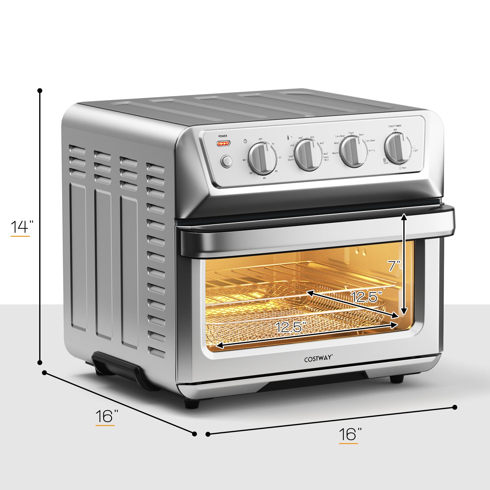 21.5 Quart 1800W Air Fryer Toaster Countertop Convection Oven with Recipe