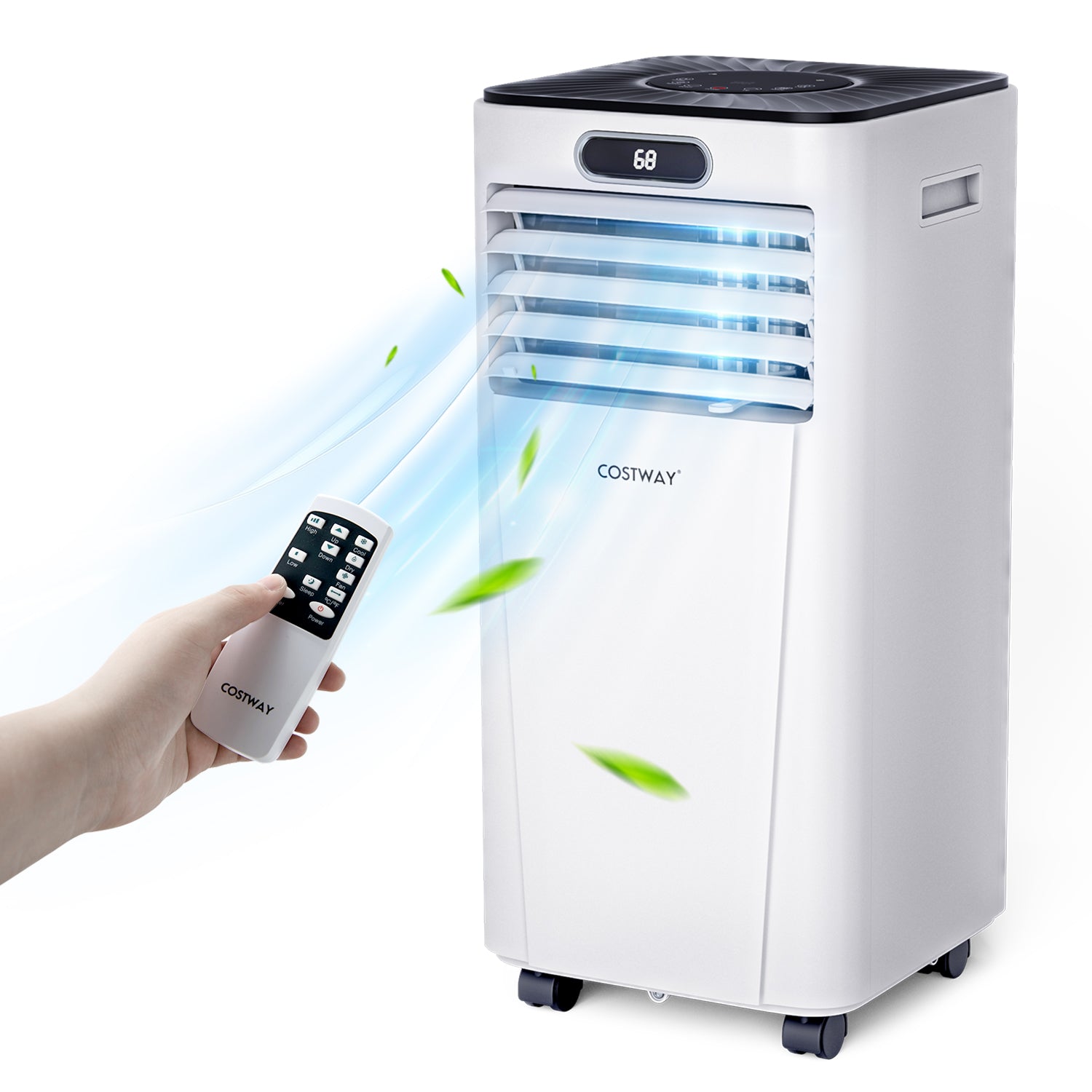 10000 BTU 4-in-1 Portable Air Conditioner with Dehumidifier and Fan Mode-White 