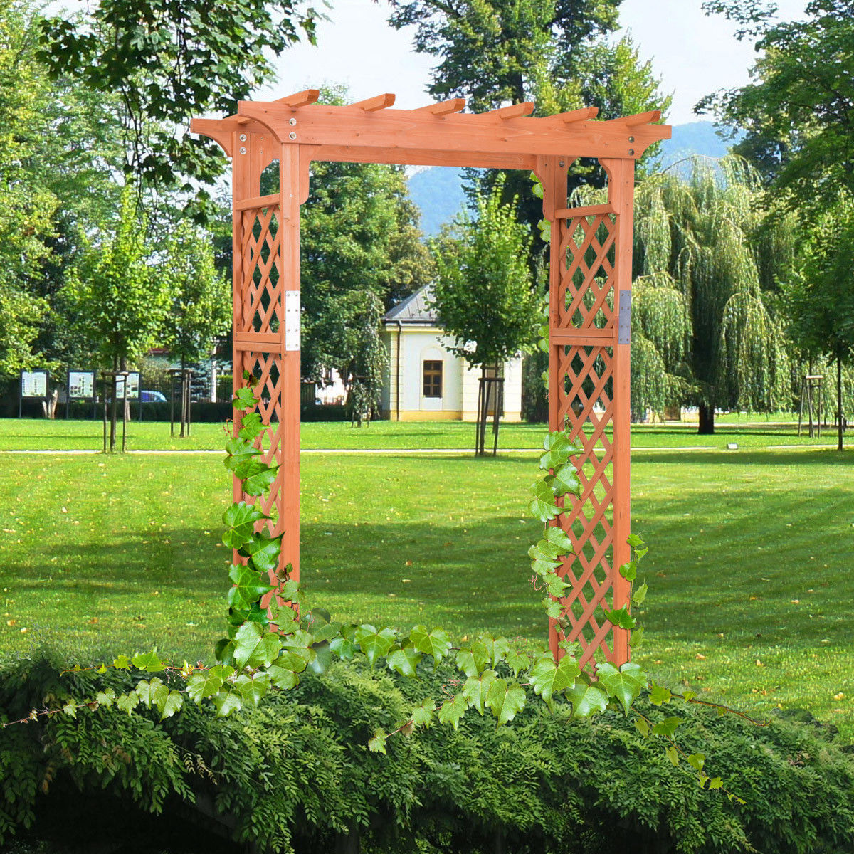 7 Feet Garden Wooden High Arbor Arch Plant PergolaÂ 