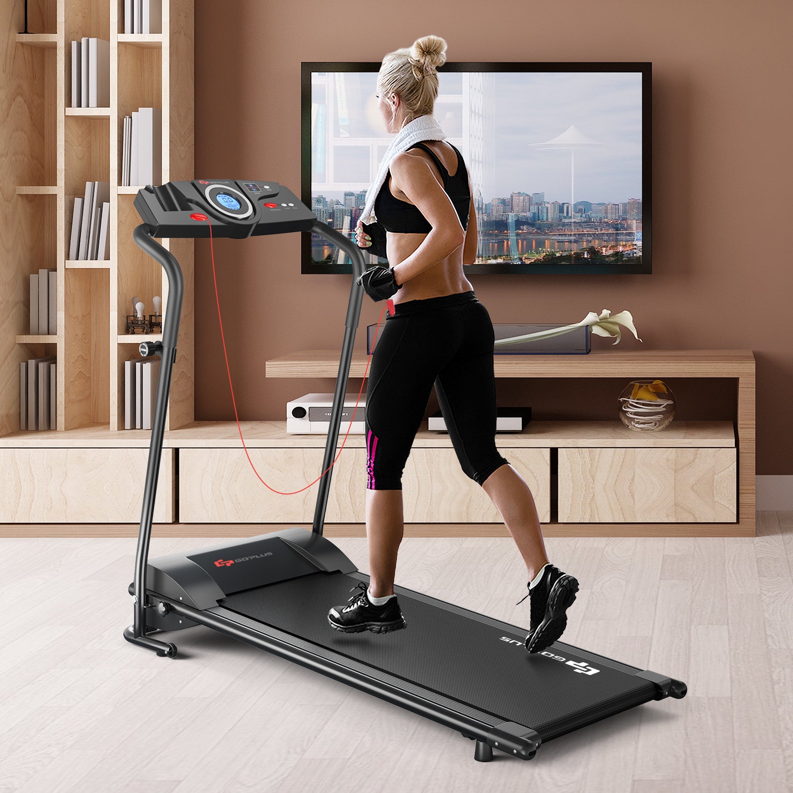 1 HP Electric Mobile Power Foldable Treadmill with Operation Display