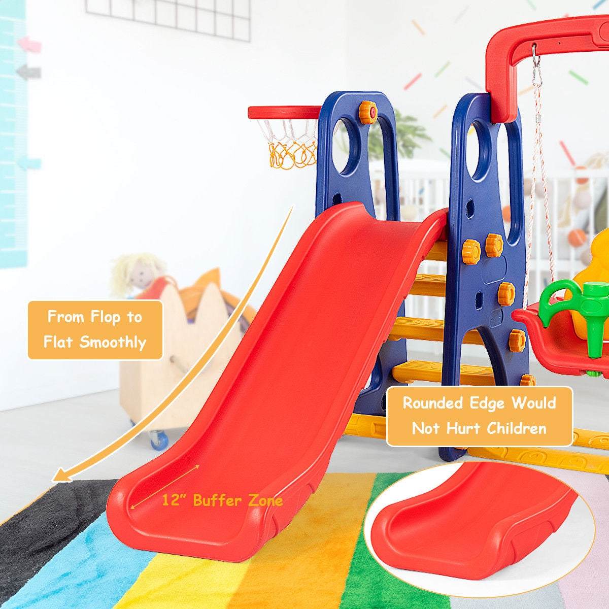 3-in-1 Junior Children Climber Slide Playset