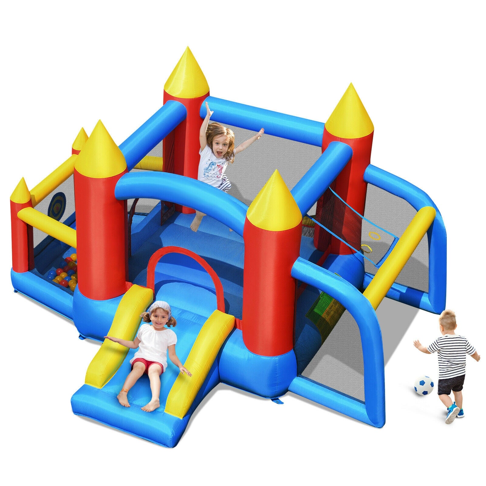 Kid Inflatable Slide Jumping Castle Bounce House with 740w Blower