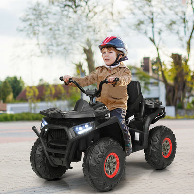 12 V Kids Electric 4-Wheeler ATV Quad with MP3 and LED Lights-Black 