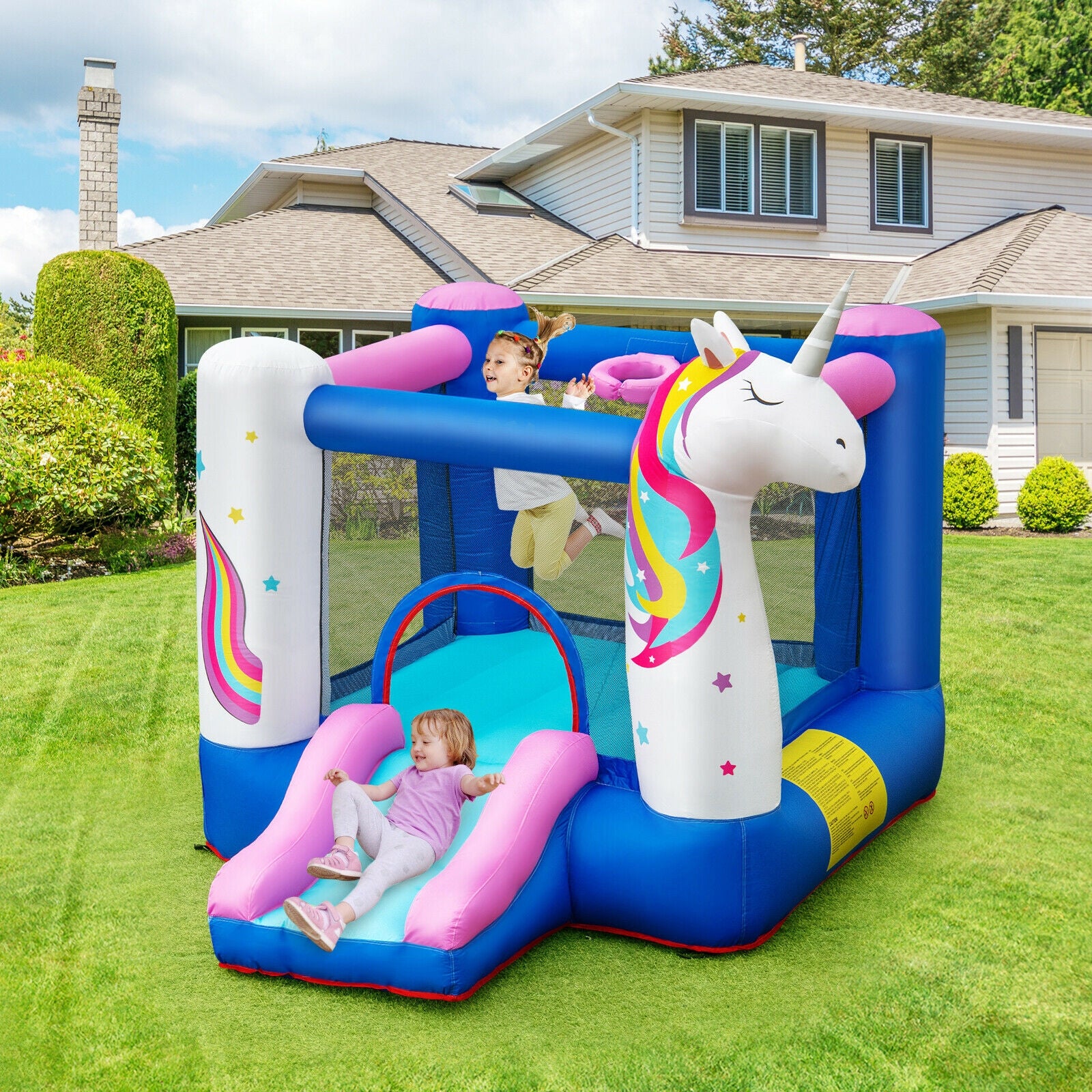 Kids Inflatable Bounce House with 380W Blower 