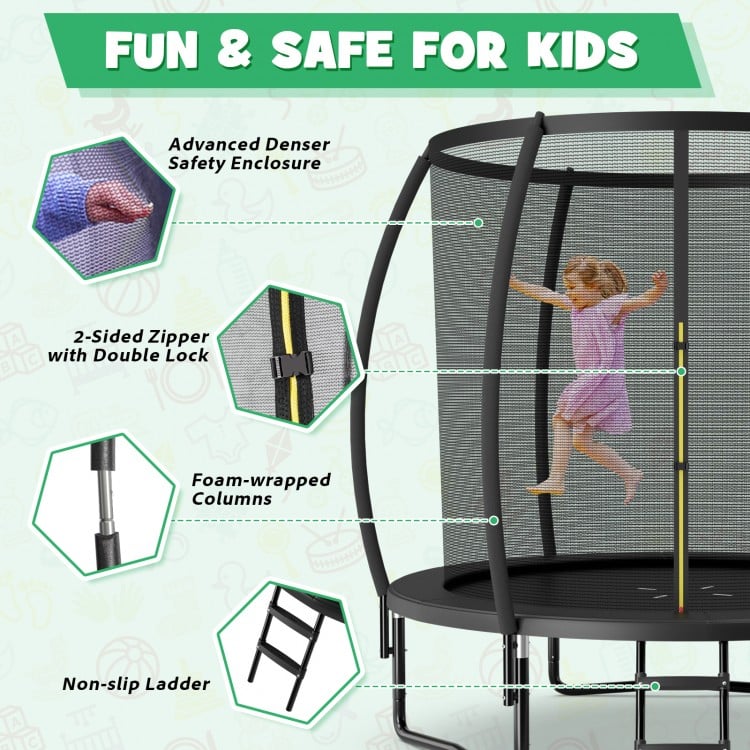 8 Feet ASTM Approved Recreational Trampoline with Ladder