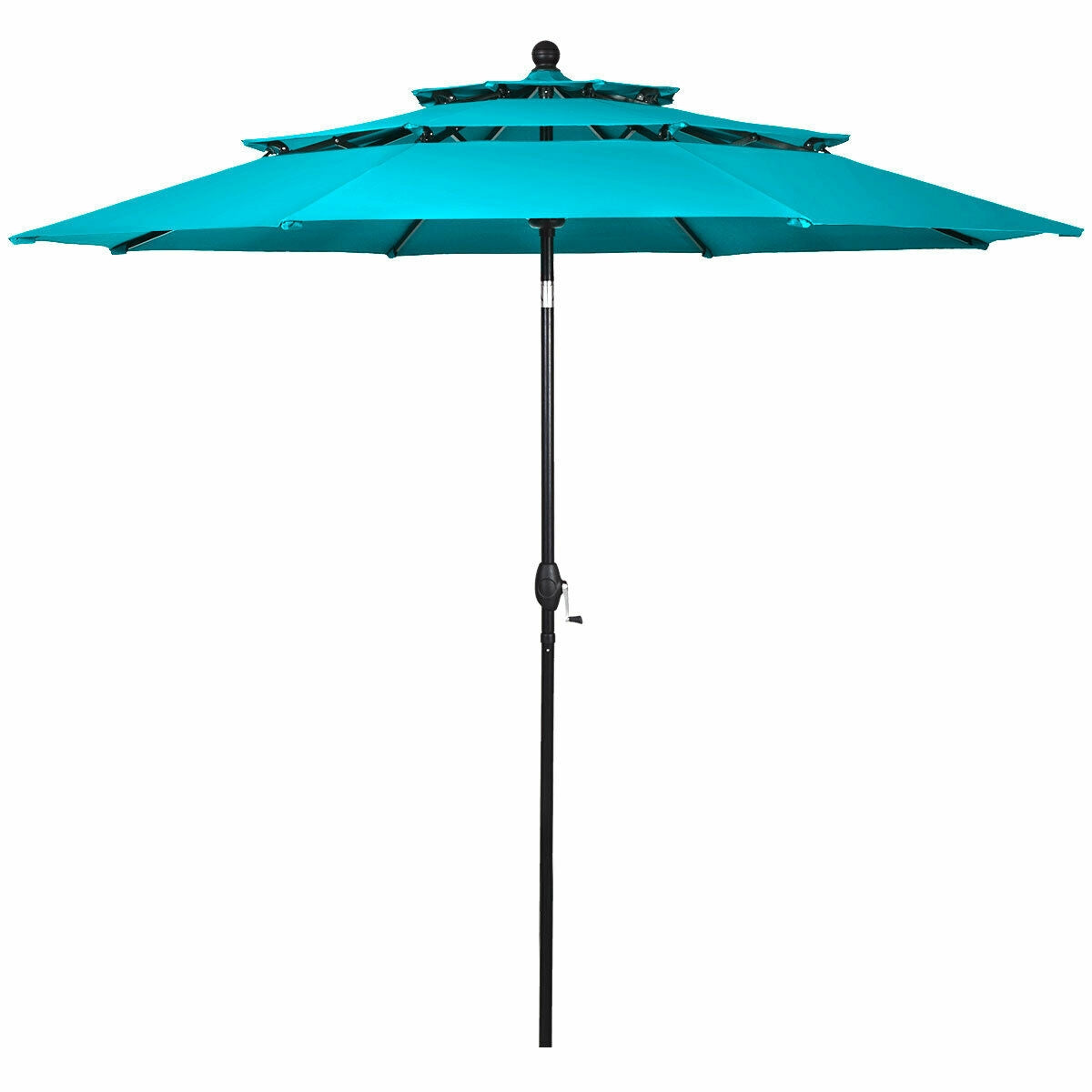 10ft 3 Tier Outdoor Patio Umbrella with Double Vented-Turquoise