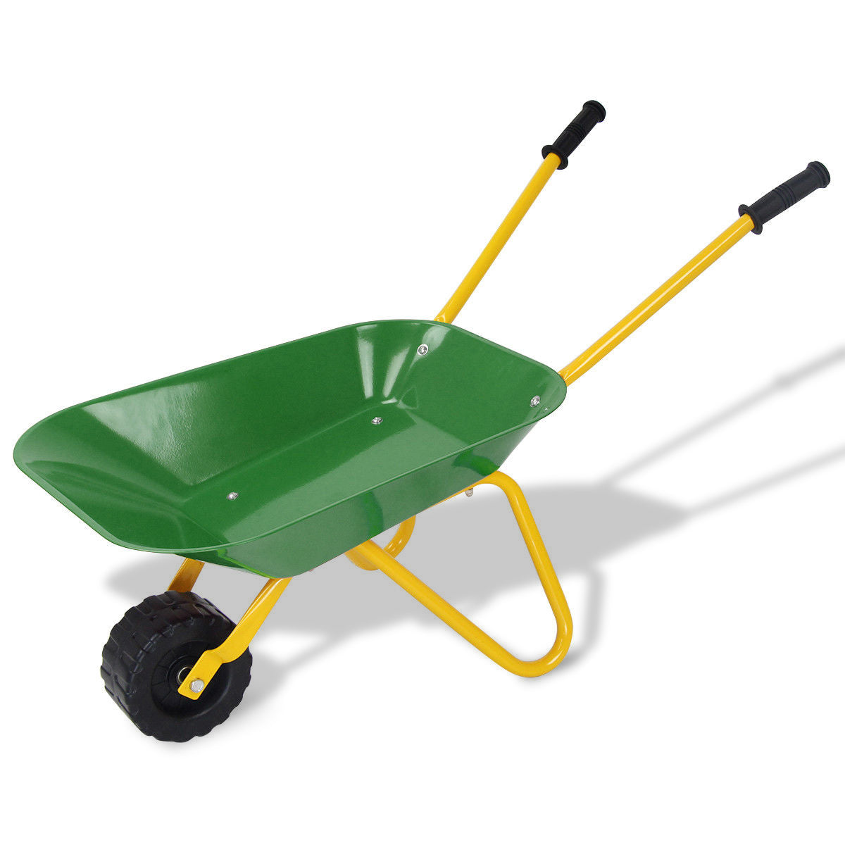 Outdoor Garden Backyard Play Toy Kids Metal Wheelbarrow-Green