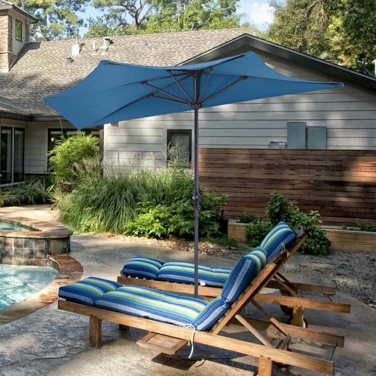 9 Feet Patio Bistro Half Round Umbrella without Weight Base