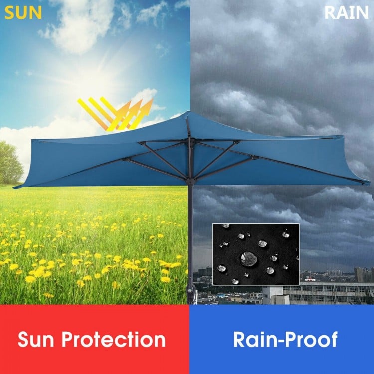 9 Feet Patio Bistro Half Round Umbrella without Weight Base