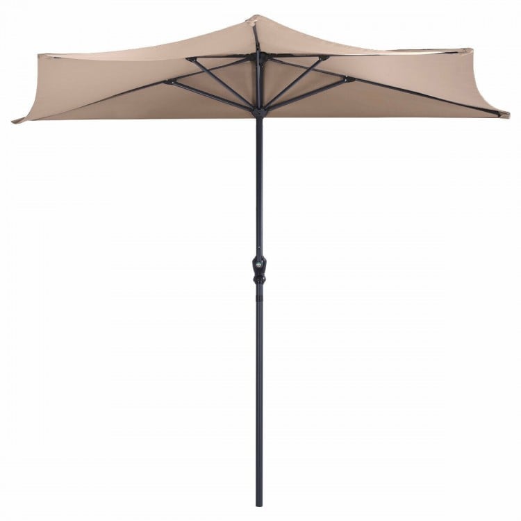 9 Feet Patio Bistro Half Round Umbrella without Weight Base
