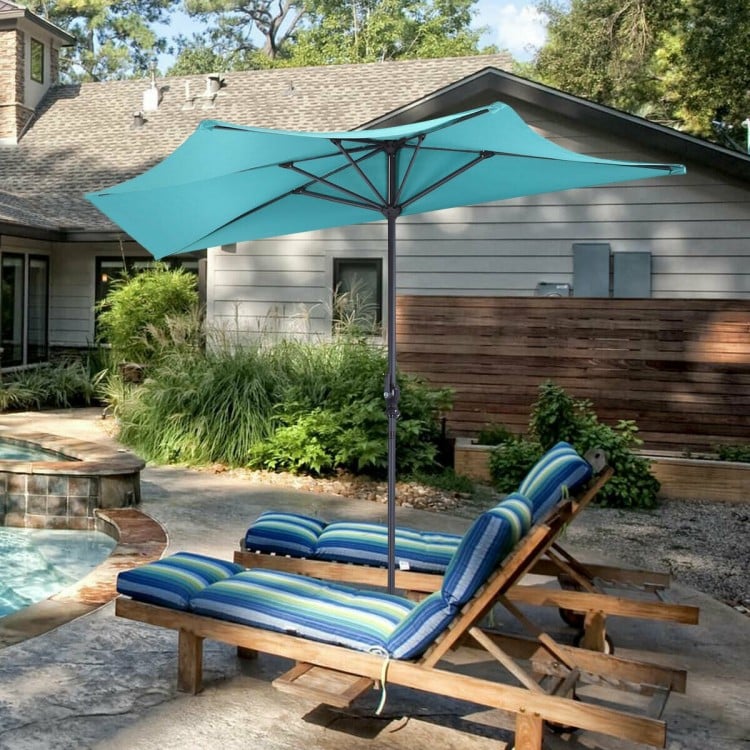 9 Feet Patio Bistro Half Round Umbrella without Weight Base