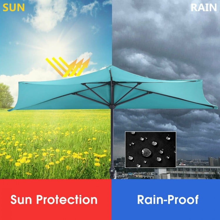 9 Feet Patio Bistro Half Round Umbrella without Weight Base