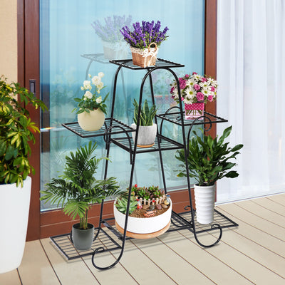7 Tier Metal Patio Plant StandÂ 