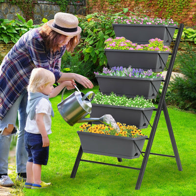 5-Tier Raised Garden Bed with Water Drainage for Flowers VegetablesÂ 
