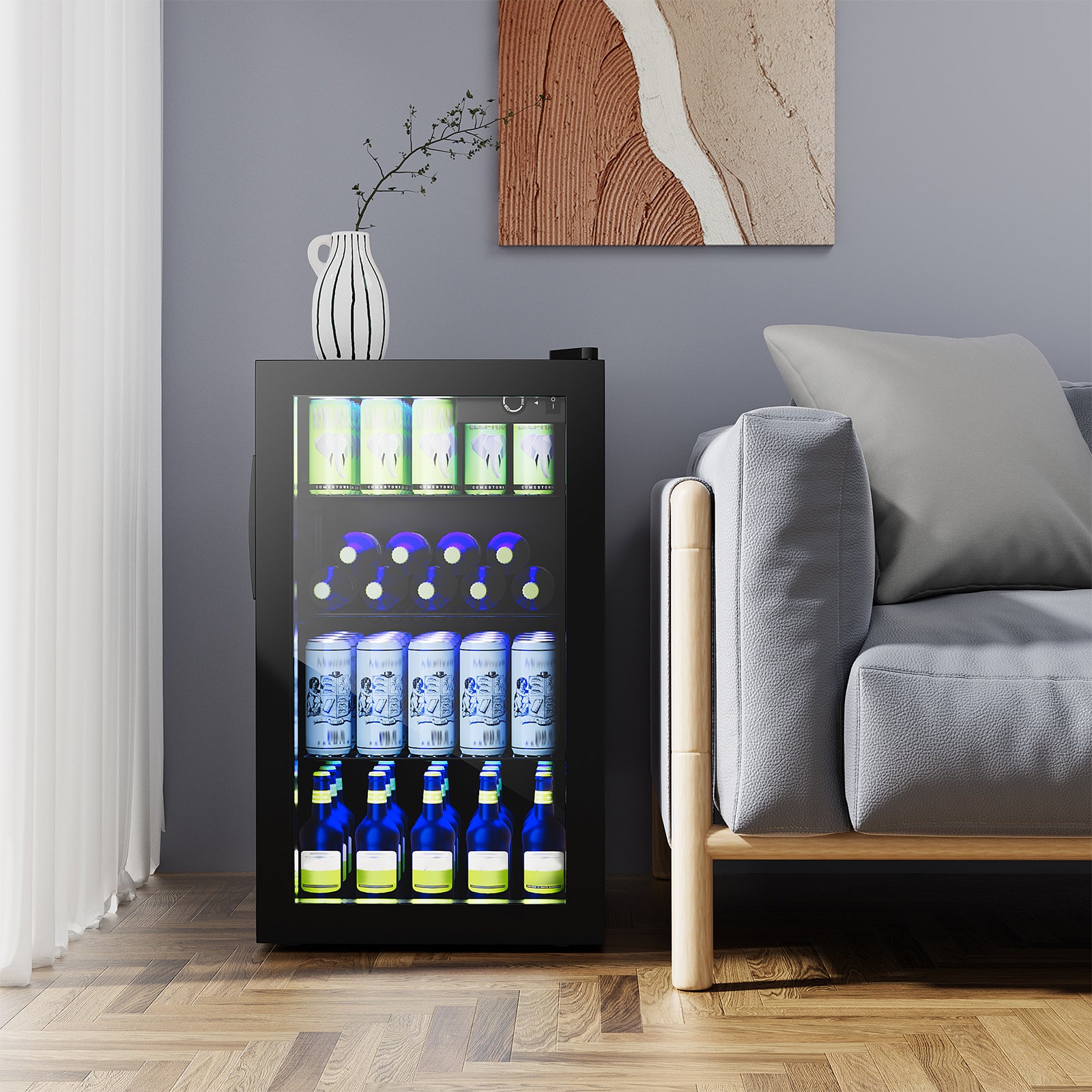 120 Can Beverage Mini Refrigerator with Glass Door