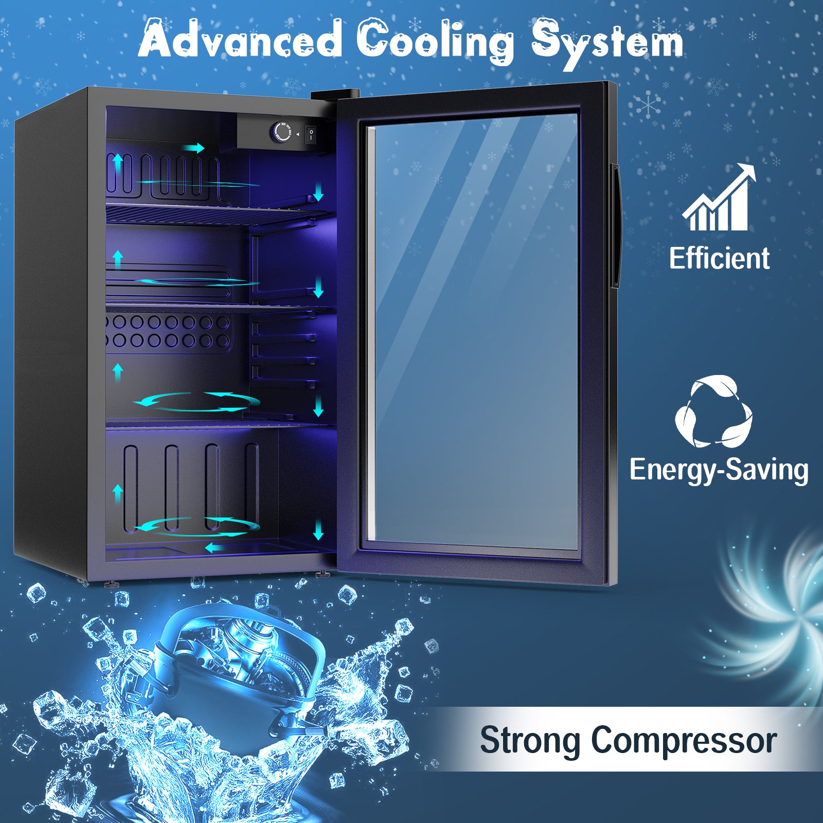 120 Can Beverage Mini Refrigerator with Glass DoorÂ 