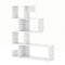 5-Tier S-Shaped Bookshelf Geometric Z-Shelf Bookcase with Open Cubes-White