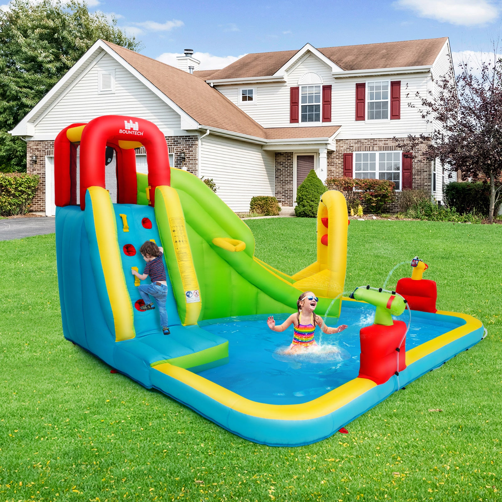 Inflatable Splash Jump Slide Water Bounce without BlowerÂ 