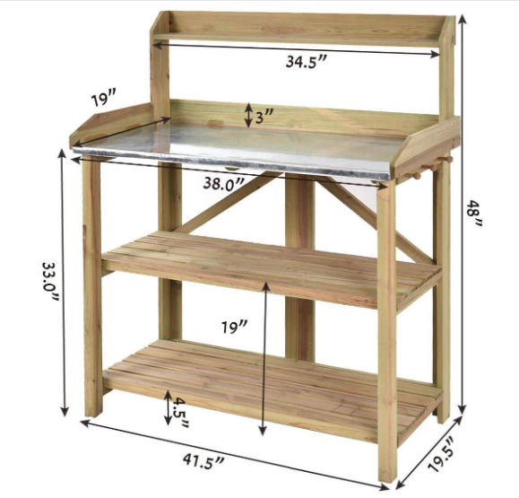 Garden Wooden Planting Bench Work StationÂ 