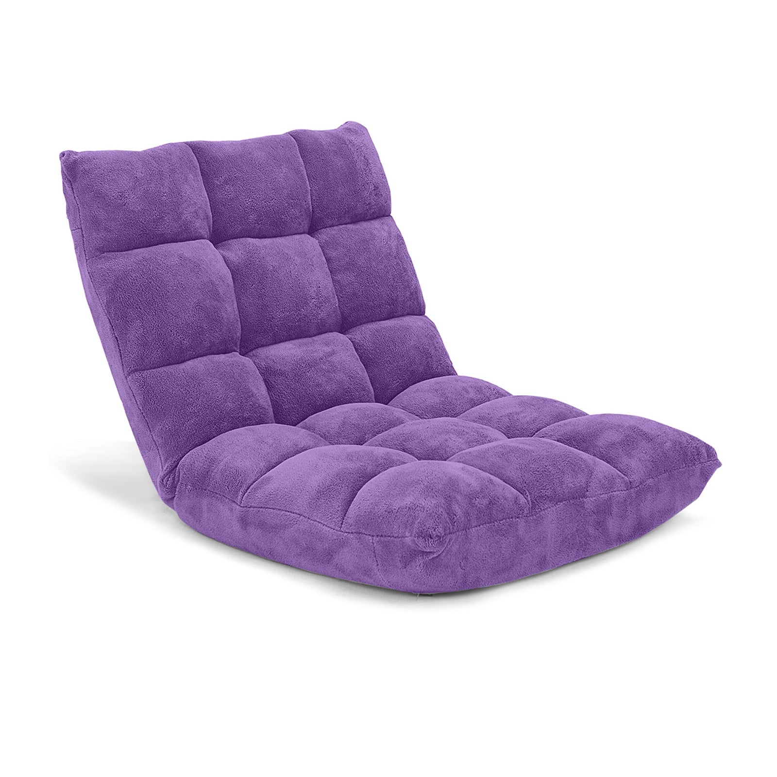 Adjustable 14-position Cushioned Floor Chair-Purple