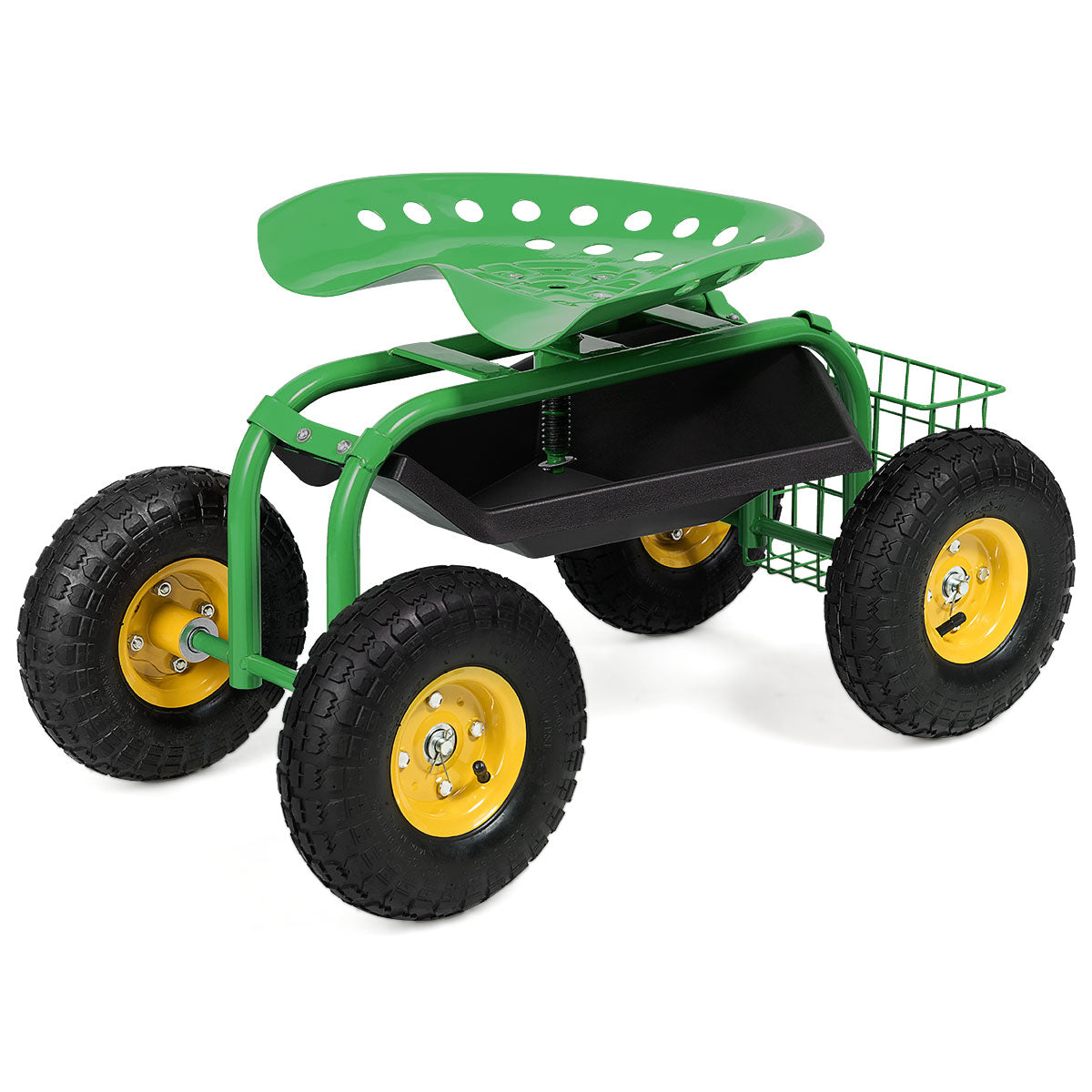 Red/Green Garden Cart Rolling Work Seat With Heavy Duty Tool Tray Gardening Planting-GreenÂ 