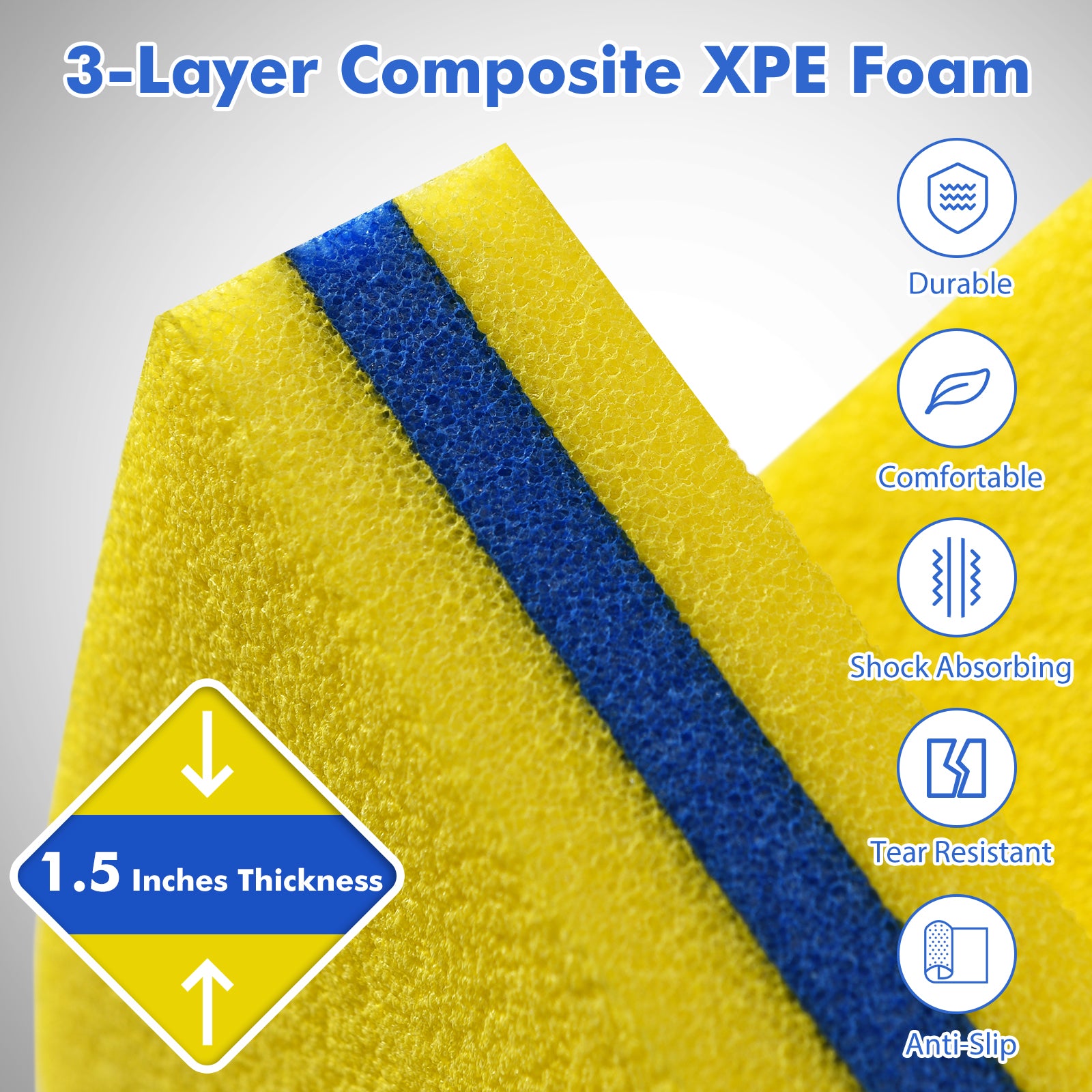 3 Layer Floating Water Pad Foam Mat-Yellow