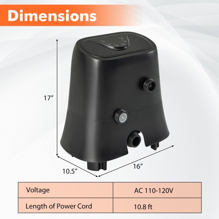 1350W Electric Heater Pump with Touch Panel and LED Display