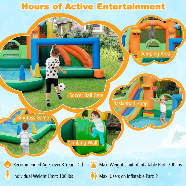 Kids Inflatable Water Slide for Yard Lawn (Without Blower)