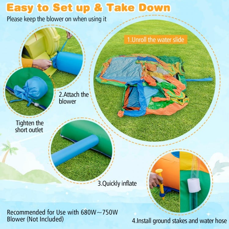 Kids Inflatable Water Slide for Yard Lawn (Without Blower)