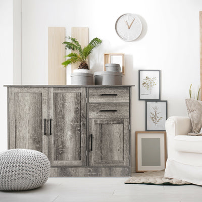 Buffet Storage Cabinet  Kitchen Sideboard with 2 Drawers-GrayÂ 