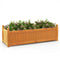 Wooden Rectangular Garden Bed with Drainage System-Natural