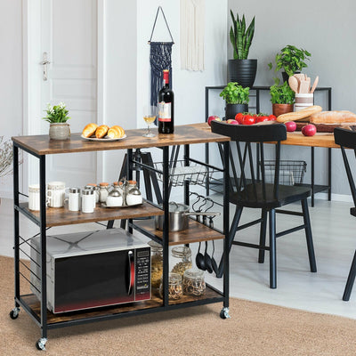 Rolling Industrial Kitchen Bakerâ€™s Storage Shelf 